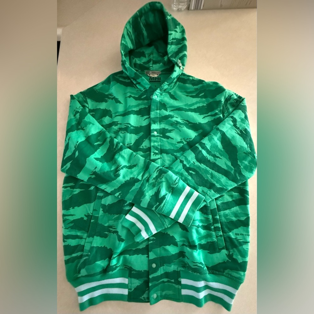 Rare MHI Maharishi Green Camouflage Hoodie Cuban Lizard. Size Large